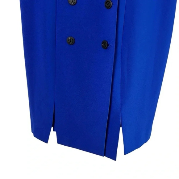 Vintage dress,Blue coat dress,midi,double breasted,embroidered, 80s, flattering - Picture 12 of 13